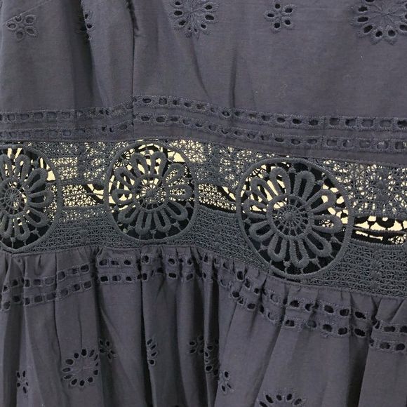 ASOS Navy Square Neck Embroidered Midi Dress NWT - Picture 5 of 14